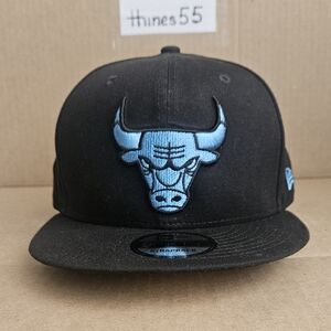 New Era Chicago Bulls Adjustable Cap (Black & Light Blue)